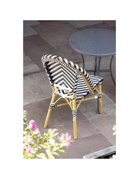 Chaises style parisien en rotin Bolero noires (lot de 2)