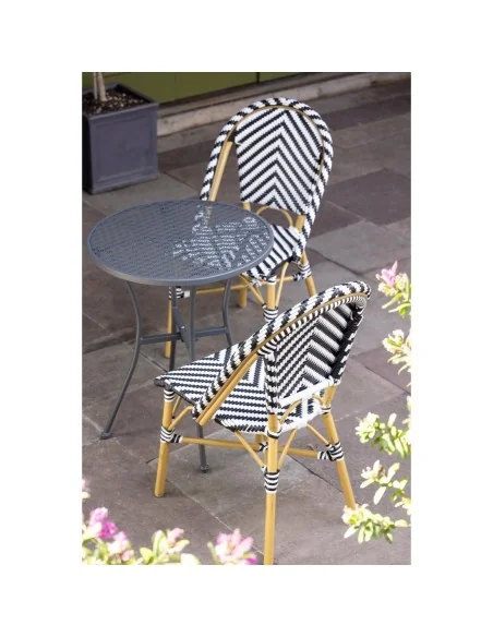 Chaises style parisien en rotin Bolero noires (lot de 2)
