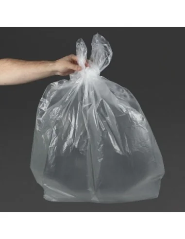 Sacs poubelle recyclés transparents Jantex utilisation moyenne 12kg 90L (lot de 200)