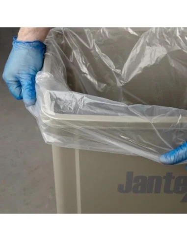 Sacs poubelle recyclés transparents Jantex utilisation moyenne 12kg 90L (lot de 200)