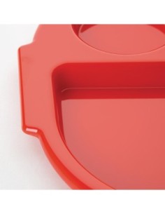 Grands plateaux repas à compartiments en polypropylène Olympia Kristallon rouges 375mm (Box 10) 2