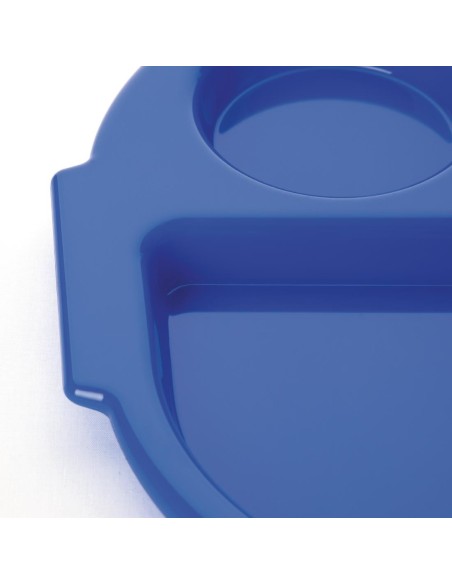 Grands plateaux repas à compartiments en polypropylène Olympia Kristallon bleus 375mm (Box 10)