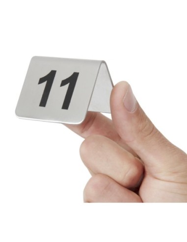 Lot de numéros de table en acier inoxydable Olympia 11-20 (Lot de 10)