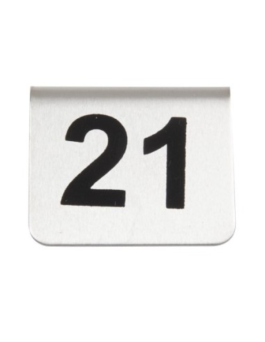 Lot de numéros de table en acier inoxydable Olympia 21-30 (Lot de 10)