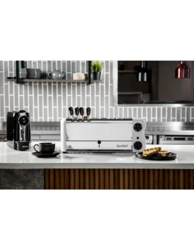 Grille-pain 6 fentes avec grille sandwich et résistance supplémentaire Rowlett Esprit blanc