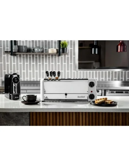 Grille-pain 6 fentes avec grille sandwich et résistance supplémentaire Rowlett Esprit blanc