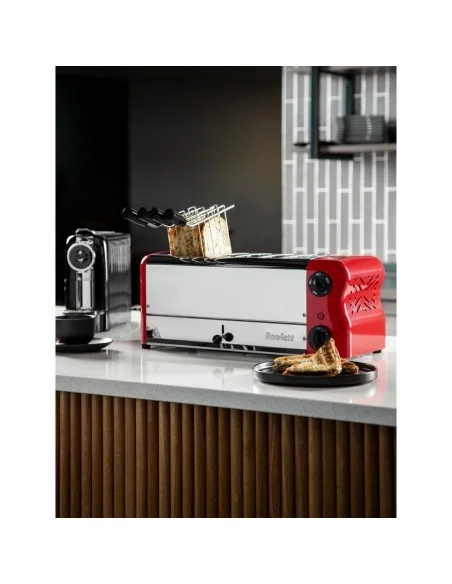 Grille-pain 6 fentes avec grille sandwich et résistance supplémentaire Rowlett Esprit rouge