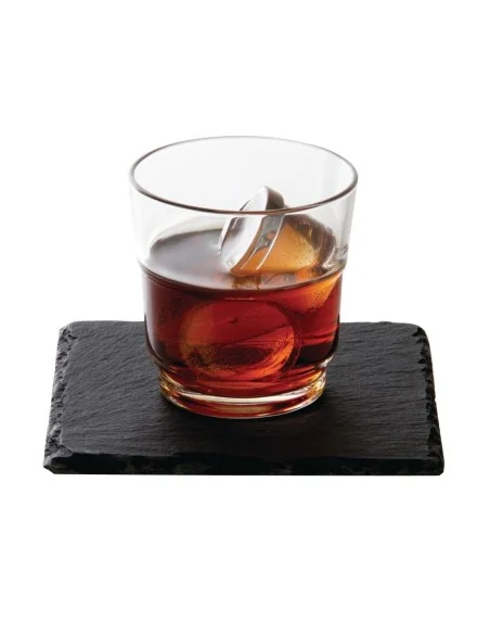 Plat de présentation en ardoise naturelle Olympia 130x130mm (Lot de 4)