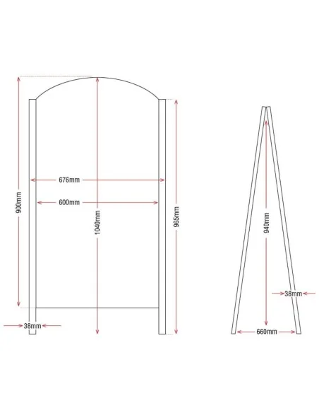Panneau de trottoir noir structure métallique Olympia