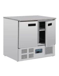 Table réfrigérée positive plan de travail en marbre Polar Série G 2 portes 240L 2