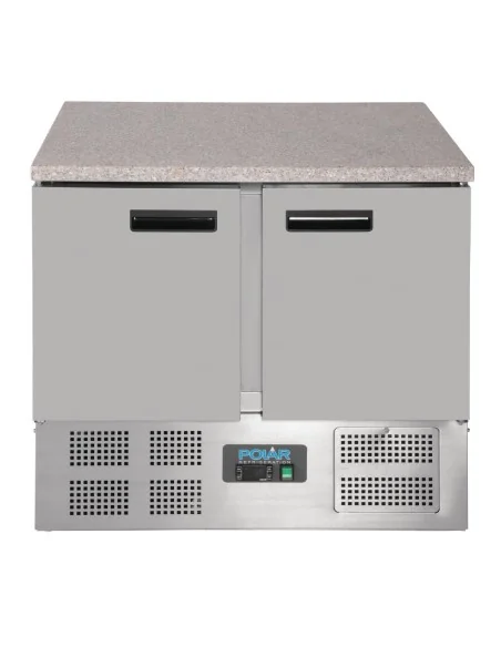 Table réfrigérée positive plan de travail en marbre Polar Série G 2 portes 240L